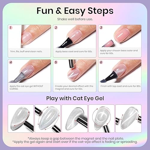 Miniatura 7 de Beetles - Esmalte de uñas de gel de ojo de gato, 0.5 onzas líquidas, esmalte de uñas de gel semipermanente UV LED, 1 color plateado brillante,