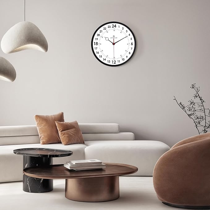 Reloj de Pared Analógico Silencioso 12 Pulgadas Negro miniatura 5
