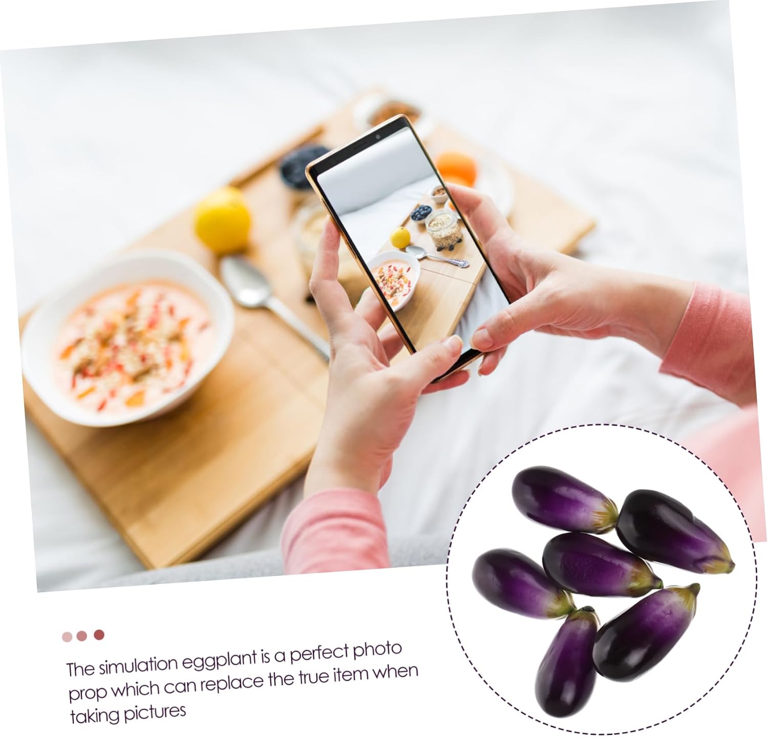 Vegetable Props for Photography Learning 6pcs Large Green Artificial Simulated Eggplant Vegetables