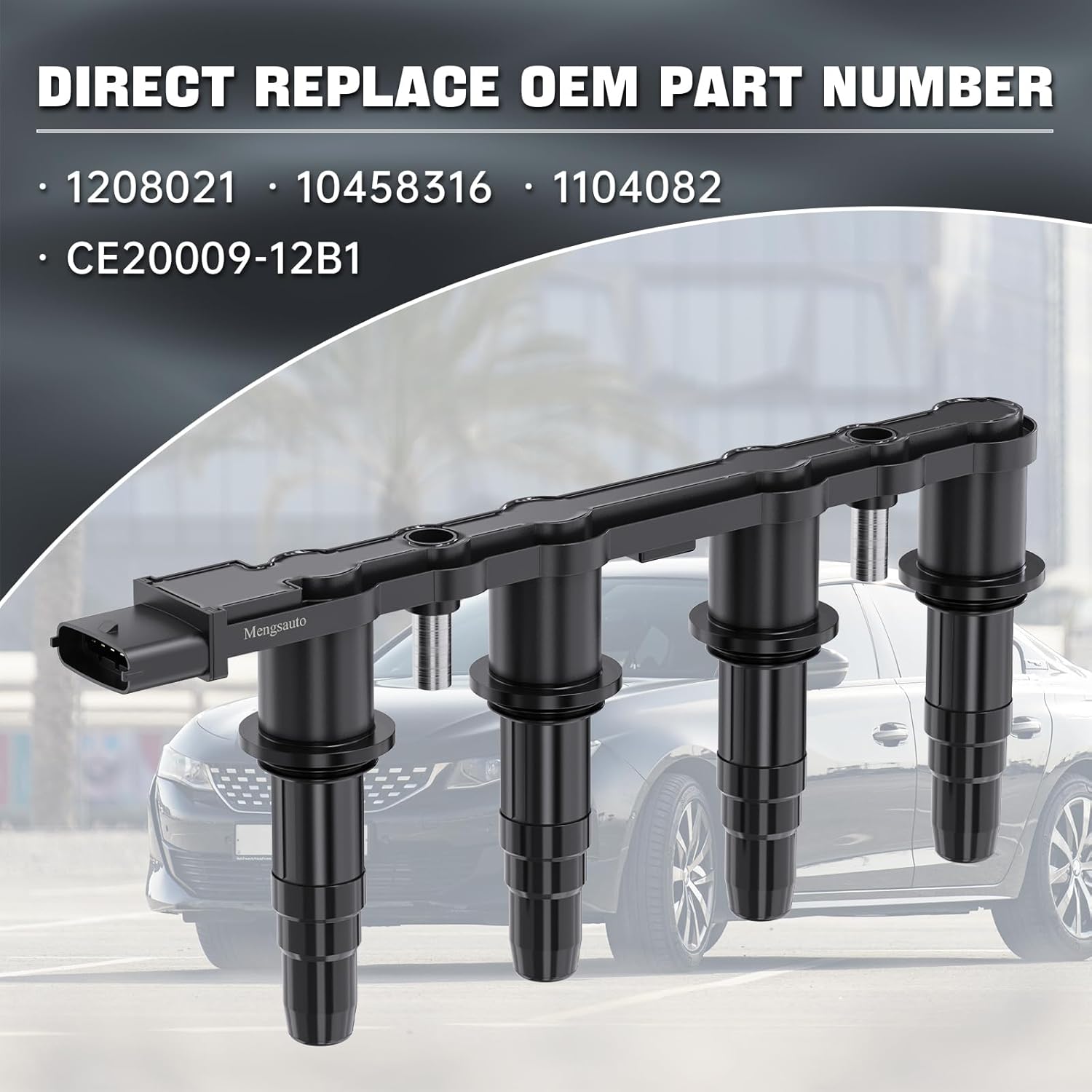 Ignition Coil Pack without Module Compatible with Chevy Cruze Sonic Aveo Aveo5 Pontiac G3 Wave 1.6L 1.8L L4 2009 2010 2011 2012 2013 Automotive Replacement Ignition Coils 1208021，10458316