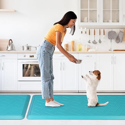 Miniatura 7 de Alfombras y tapetes de cocina antideslizantes impermeables, antifatiga, 2 unidades, tapete de cocina de 12 pulgada de grosor, tapete ergonómico de