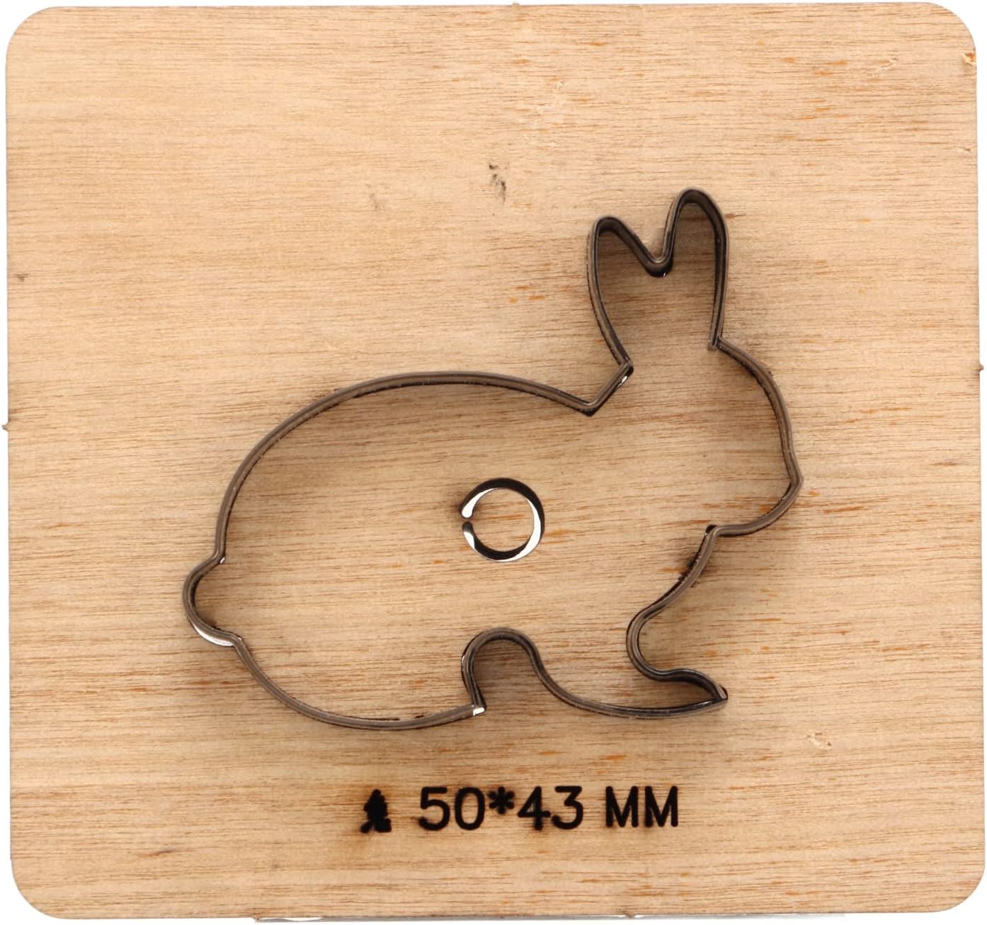 Rabbit Shape Cutting Die with Wood Base for Leather Metal Punching Stamp Mould DIY Handicrafts, Alloy Steel Cutting Machine, Cutting Edges