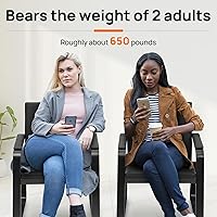 Vista 6 de Walmokid Silla de invitados para sala de espera con brazos acolchados, muebles de oficina de piel sintética, sillas de recepción de conferencias