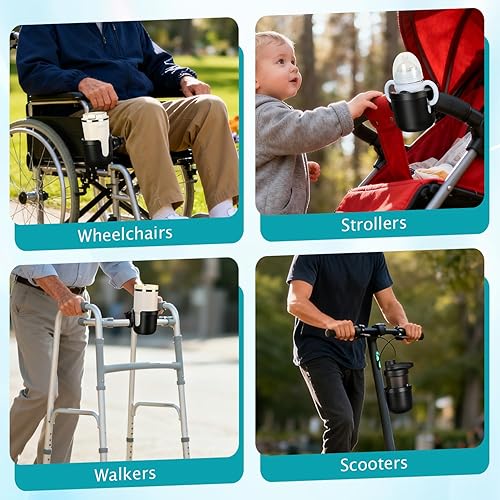 Miniatura 6 de Wheelchair Cup Holder, Rollator Cup Holder, Drink Holder for Walker, Scooter and Stroller