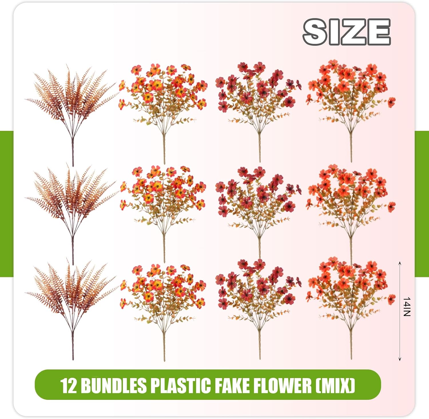 ADXORA 12 Bundles Fake Artificial Mums Fall Flowers for Outdoor Decoration image 2