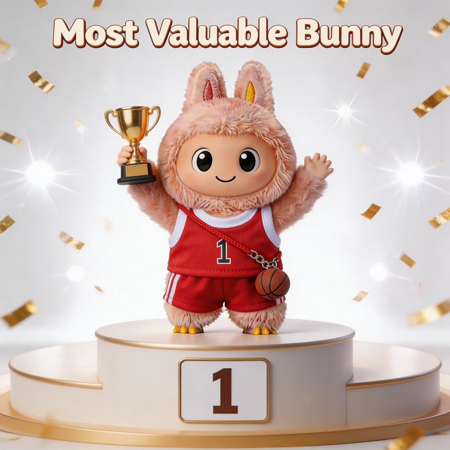 Sports-Themed Basketball Football 3-Piece Set Clothes for LABUBU 17cm Doll, Dolls Clothing Accessories ( No Dolls ) (NO.1 -Red)