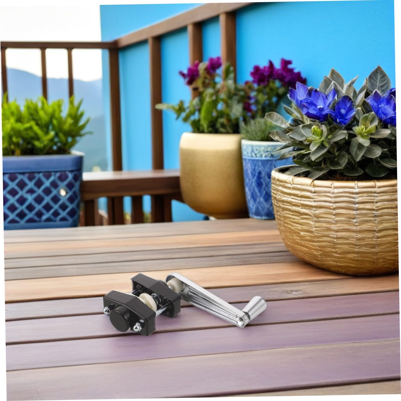 Manovella per Ombrellone da Patio in Plastico e Ferro Funzionamento Semplice e Durata Premium per Balcone e Spiaggia Stile Classico