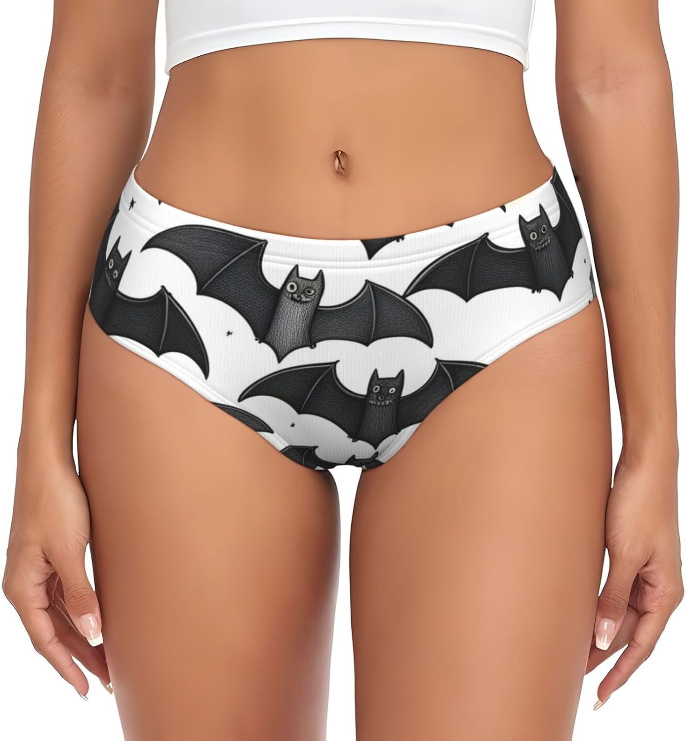 Halloween Flying Bats Print Women'S Briefs Underwear,Comfortable Panties For Women,Everyday Essential