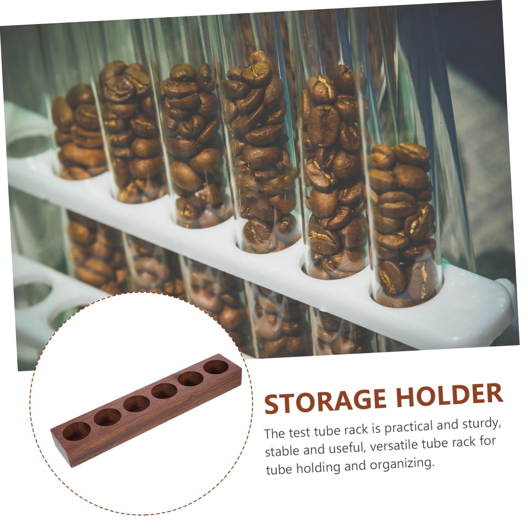 PRETYZOOM Supporto Per Provette Da 5 Pezzi Per Contenitori Di Chicchi Di Caffè Supporto Per Provette in Legno Versatile Leggero E Stabile