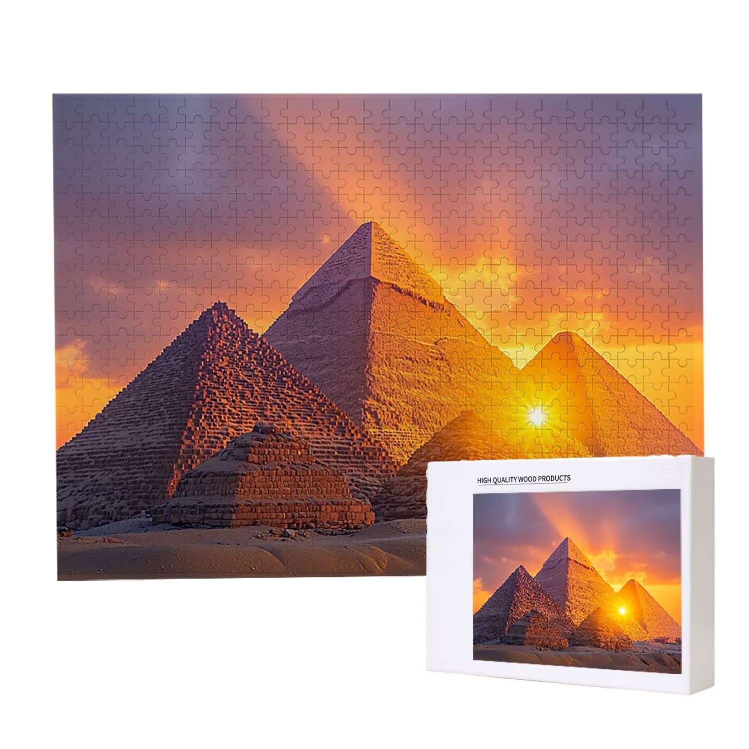 Puzzle dla dorosłych 1000 sztuk piramidy egipskie puzzle dla dorosłych gra edukacyjna wyzwanie zabawki 1000 elementów puzzli dla dorosłych dzieci, kolorowe puzzle DIY do wystroju domu 75x50cm l-5
