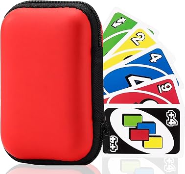 TAOBWN UNO Case, Playing Card Case, Waterproof and Scratch, Playing Card Holder, Travel Organiser for UNO, Card Game and Small AccessoriesRed