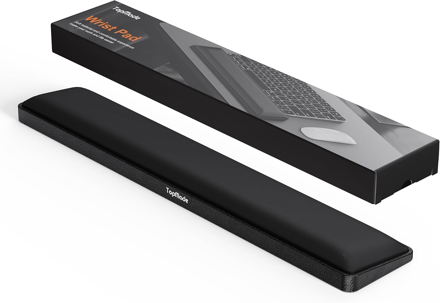 TopMade Keyboard Wrist Rest, Cooling Gel & Upgrade Soft Memory Foam Design Wrist Support for Keyboard, Full-Size Keyboard Hand Rest Pad, Ergonomic Palm Rest for for Long Hours of Work, Gaming, Black