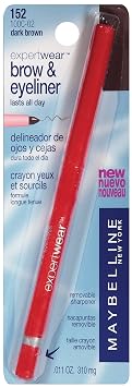 Maybelline Expert Wear Brow & Eyeliner Pencil, Dark Brown, 0.01 oz.