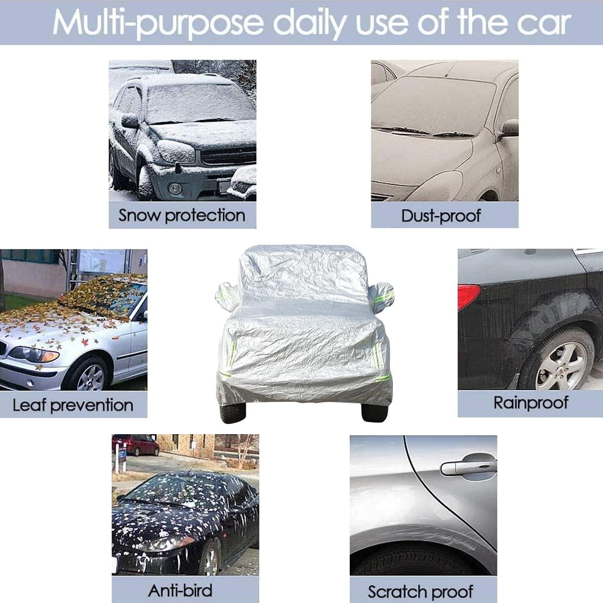 Car Cover Waterproof All Weather, Outdoor Car Covers for Automobiles,Hail UV Snow Wind Protection for Land Rover Defender 90 2004-2023 Full Exterior Covers Auto Accessories (for Defender 2004-2018)