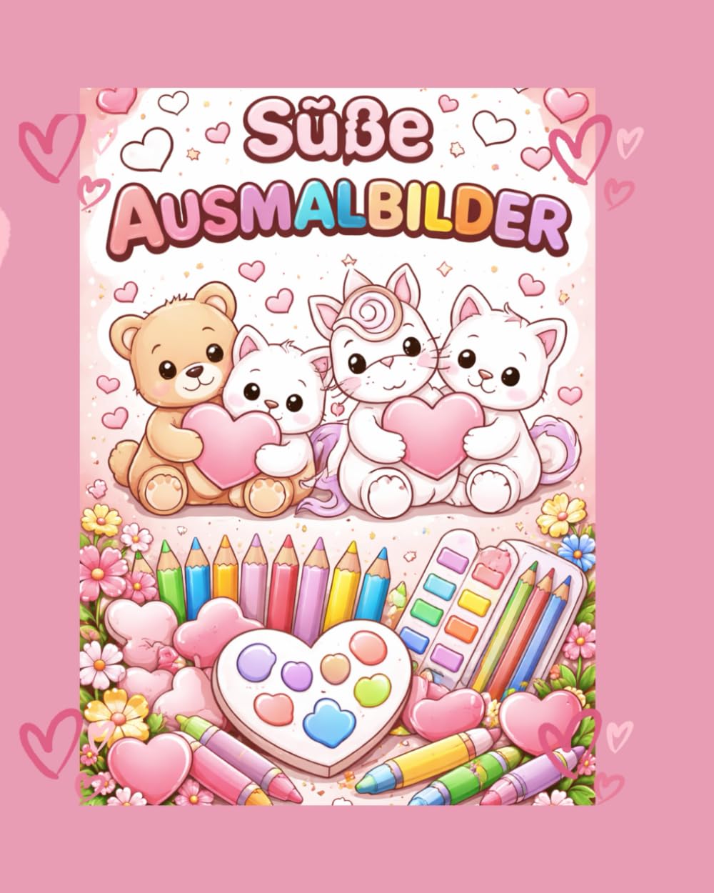 Süße Ausmalbilder für kleine Künstler: Dieses Ausmalbuch enthält niedliche Tiere und liebevolle Herz-Motive, die Kinder begeistern. 40 fröhliche ... kleine Künstlerinnen und Künstler ab 3 Jahre