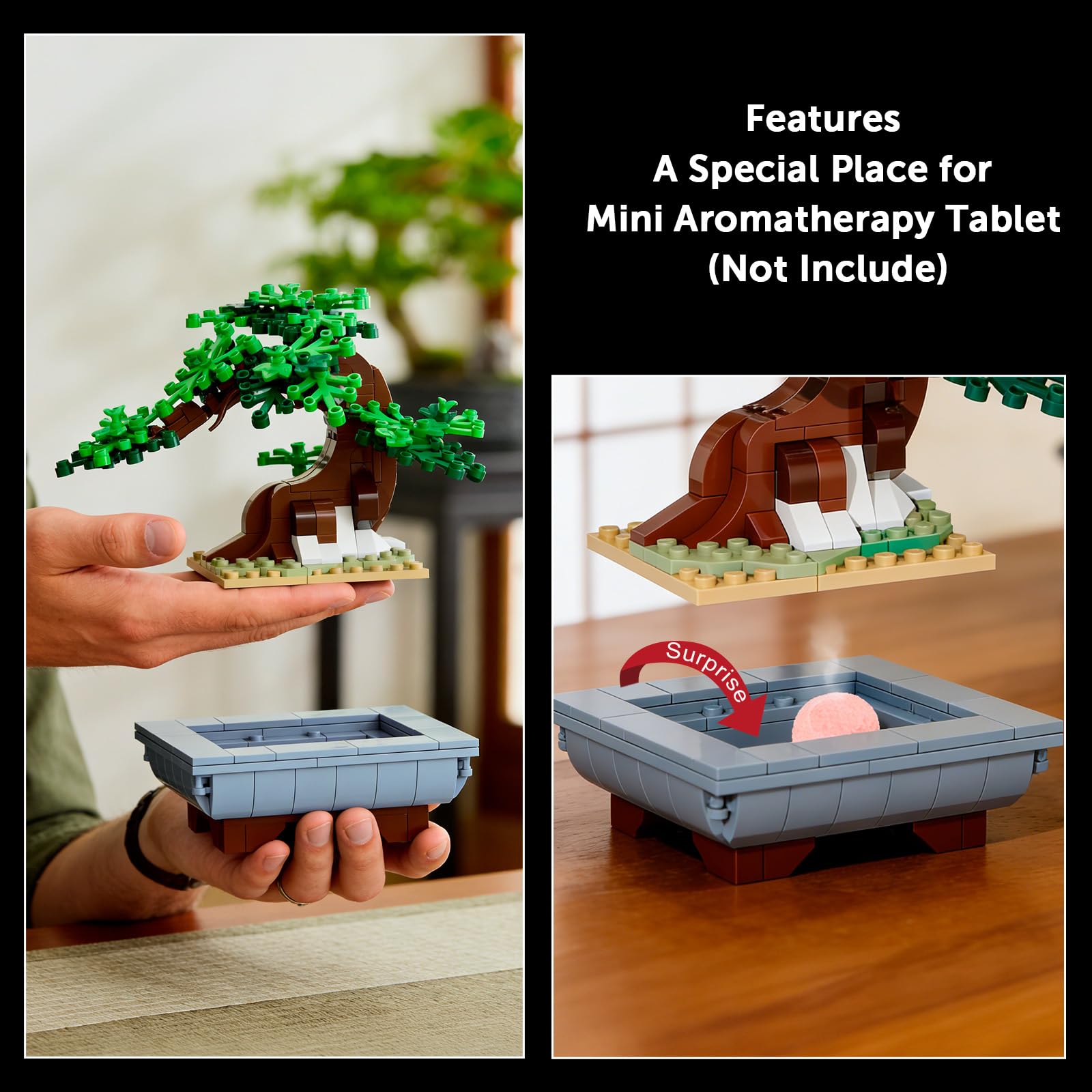 HOGOKIDS Botanicals Blumen Bonsai Baum - 4in1 Kunstpflanzen Set für Erwachsene - Kirschblüten Botanik Kollektion Flowers Home und Zimmer Deko Set - DIY Kunstblumen Geschenkidee für Frauen und Männer - 4