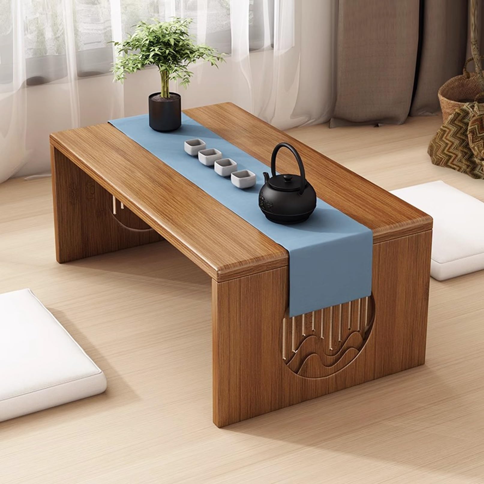 Table pliante en bois gain de place pour salon et café