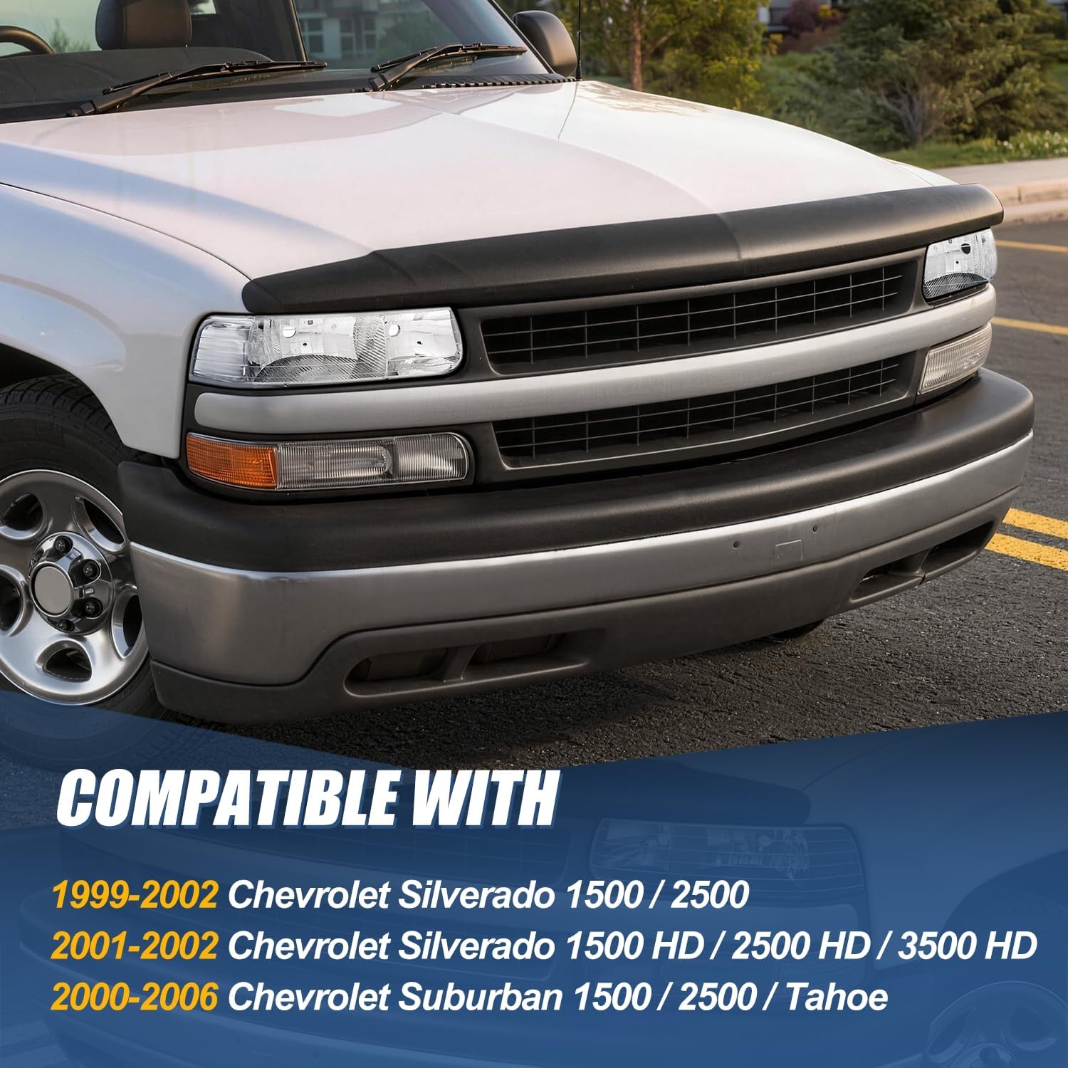 Auto Dynasty Headlights Assembly Compatible with 1999-2006 Chevy Silverado Suburban Tahoe 1500 2500 HD 3500, Driver and Passenger Side Halogen Headlamps Replacement, Chrome Housing