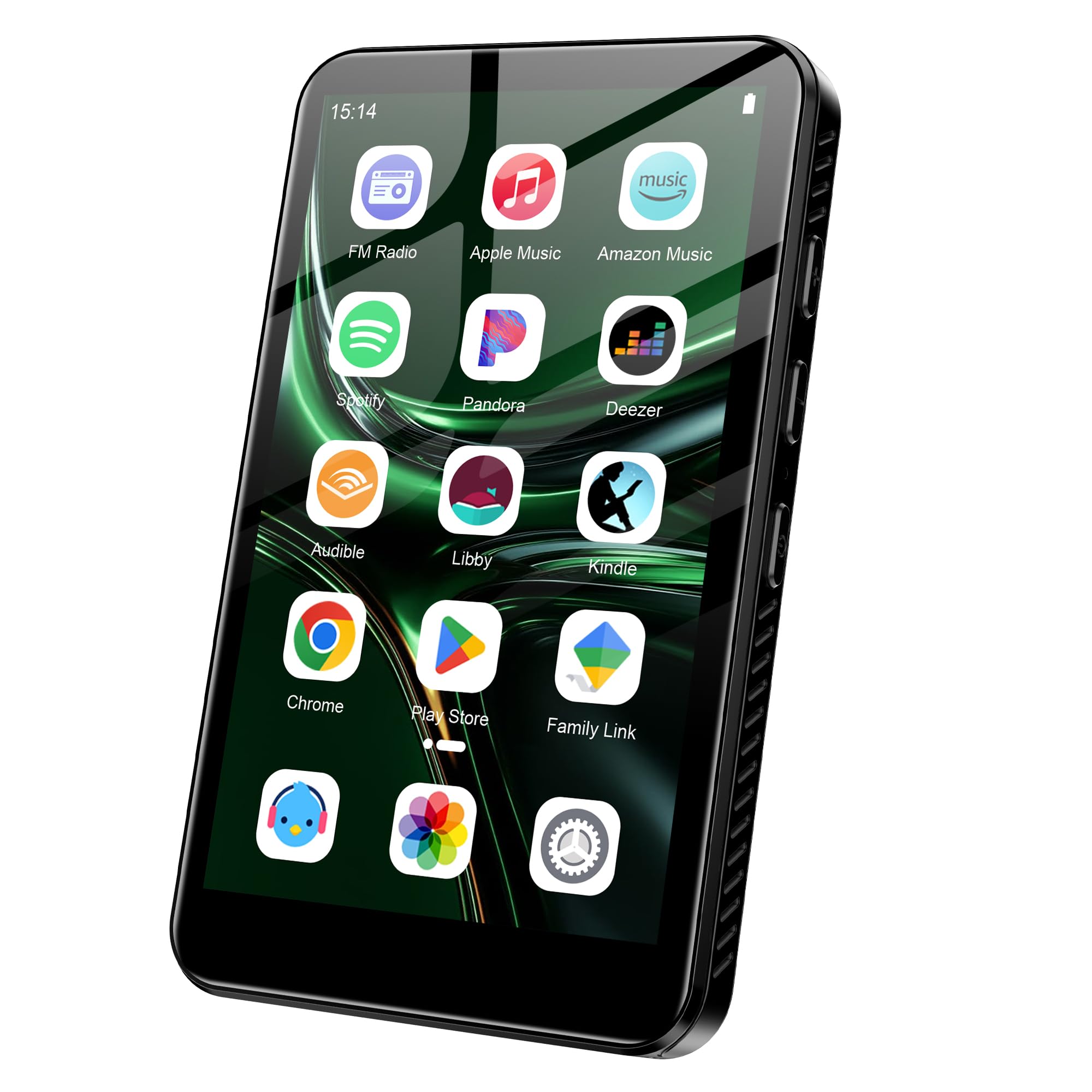 SWOFY D08 Android 13 MP3 Player 32GB, 4 Zoll Touchscreen mit Bluetooth & WiFi, Unterstützt Spotify, Audible, Play Store & FM Radio, Erweiterbar bis 1TB, für Unterwegs