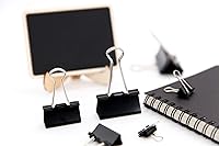 Vista 6 de DSTELIN Clips para carpetas de papel, tamaños surtidos, 100 unidades (negro), XL, grande, mediano, pequeño, pequeño y micro, 6 tamaños en un