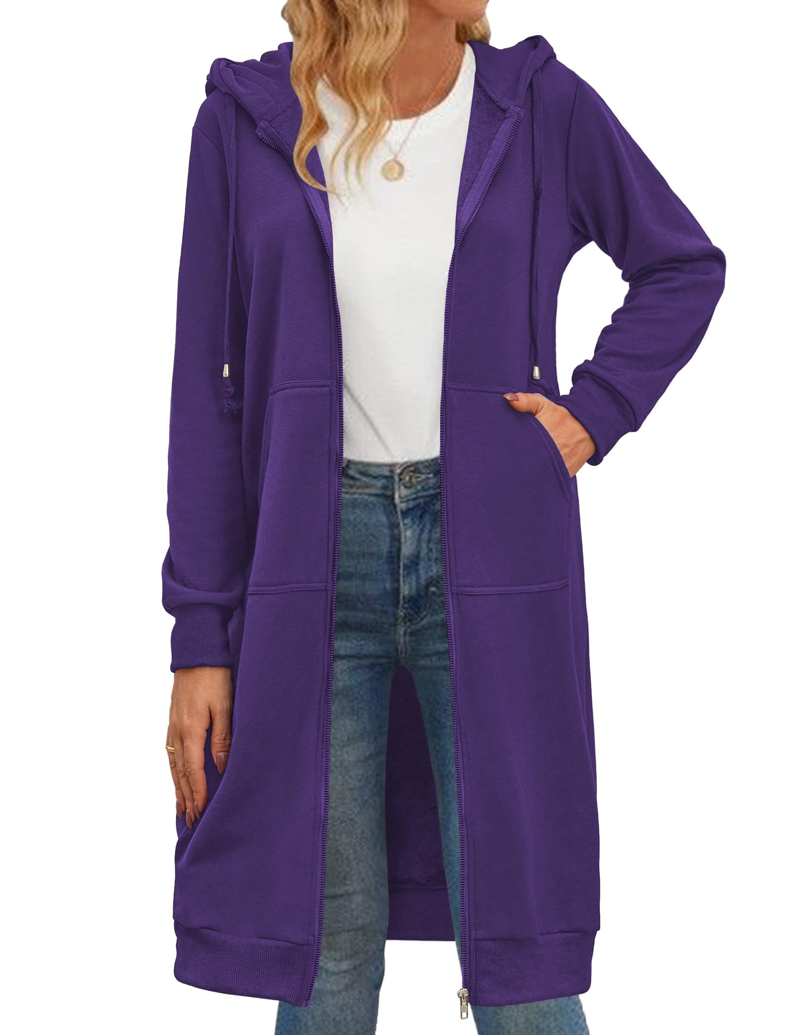 Zeagoo Sweat à capuche surdimensionné à fermeture éclair pour femme - Automne et hiver - Mode 2025