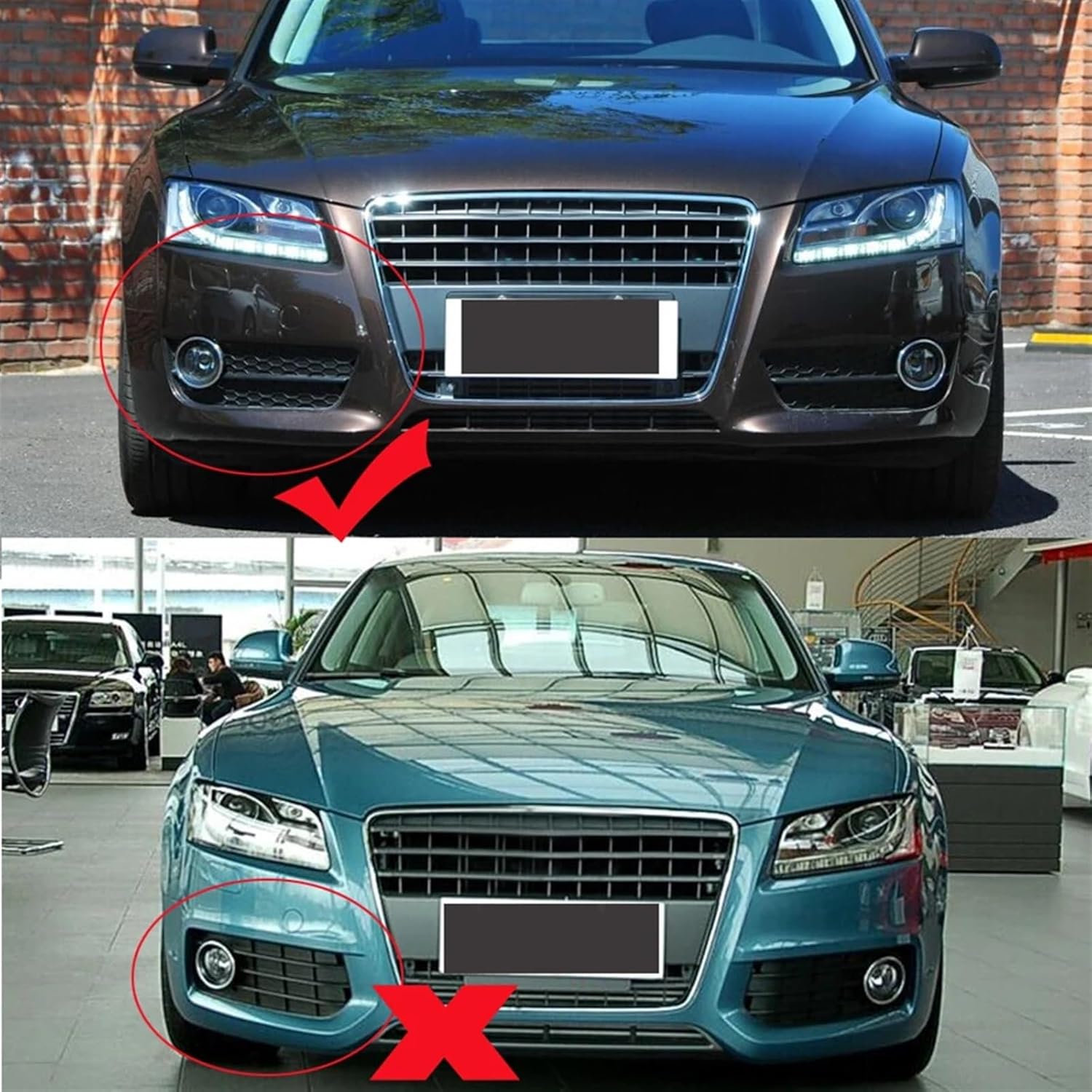 Fog Lamps Cover Front Bumper Honeycomb Mesh Grill Fog Light Cover A5 for Coupe/for Sportback