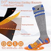 Vista 15 de 8000mAh*2 Heated Socks for Men Women with App Control,Large-Capacity Rechargeable Battery,360°Heating Warming,Electric Winter Socks,Foot Sole