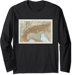 Vintage Alps Map (1900) Long Sleeve T-Shirt