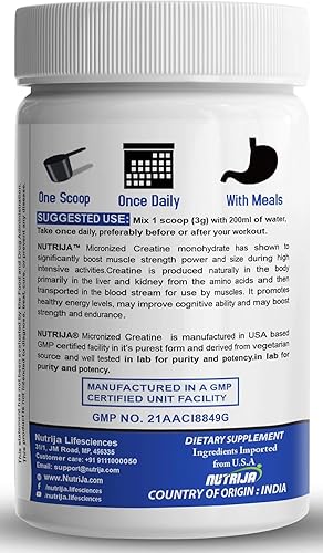 Miniatura 2 de Polvo de monohidrato de creatina micronizada pura, 3.53 oz  Suplemento antes y después del entrenamiento para reparación y recuperación muscular