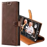 Snakehive Leather Wallet for Samsung Galaxy S25 Ultra - Real Leather Wallet Phone Case - Genuine Leather with Viewing Stand and 3 Card Holder - Flip Folio Cover with Card Slot (Brown)
