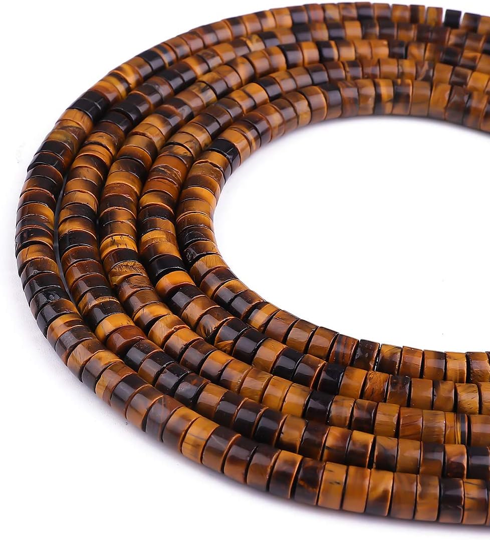 Natural Yellow Tiger Eye Spacer Beads Caps Loose Semi Gemstone for Beading Jewelry Making 6mmx3mm 38cm - Image 5