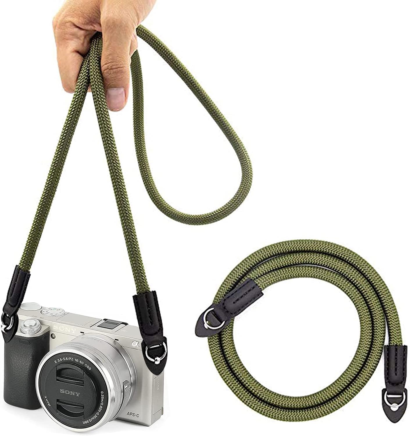 Angju Camera Strap Vintage 100cm Nylon Climbing Rope Camera Neck Shoulder Strap Suitable for Nikon Sony Canon Panasonic Fujifilm Olympus Micro Single and DSLR Camera