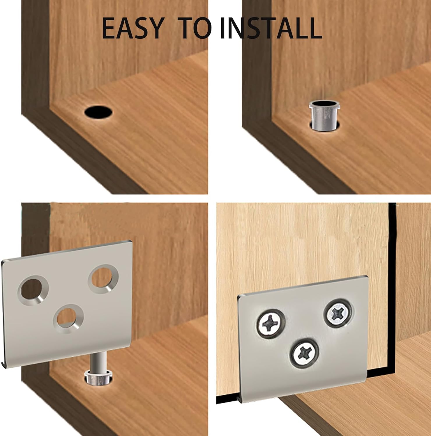 2 Set Pivot Hinges with Bushing Pivot Hinges Concealed Hinges with Screws for Wood Door/Furniture Cabinet/Drawer ect [Bronze] image 5