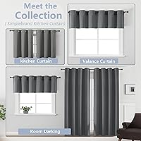 Vista 59 de Simplebrand Juego de 2 paneles de cenefa aguamarina para ventana de cocina de 14 pulgadas de largo, cortinas de oscurecimiento de habitación