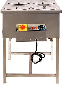 Tawome 4-Pan Electric Bain Marie Food Warmer | Single-Body Stainless Steel Buffet Warmer with Round Containers | Durable &amp;...