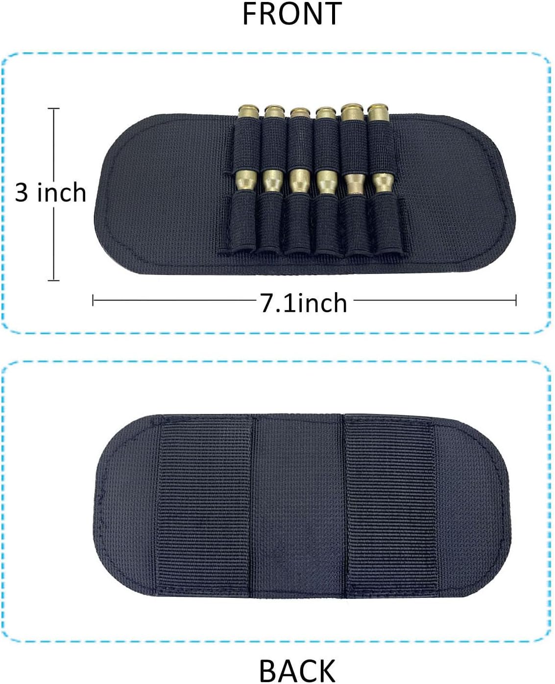 2 Pack 12 Rounds Ammo Loop Belt Slide Cartridge Holder Shotgun Shell Holder Bullets Rifle Pistol Ammunition Carrier for 308Win .300Win Mag .338 30-06 45-70 .44 .45 .460 7.62x54 .410 - Image 5