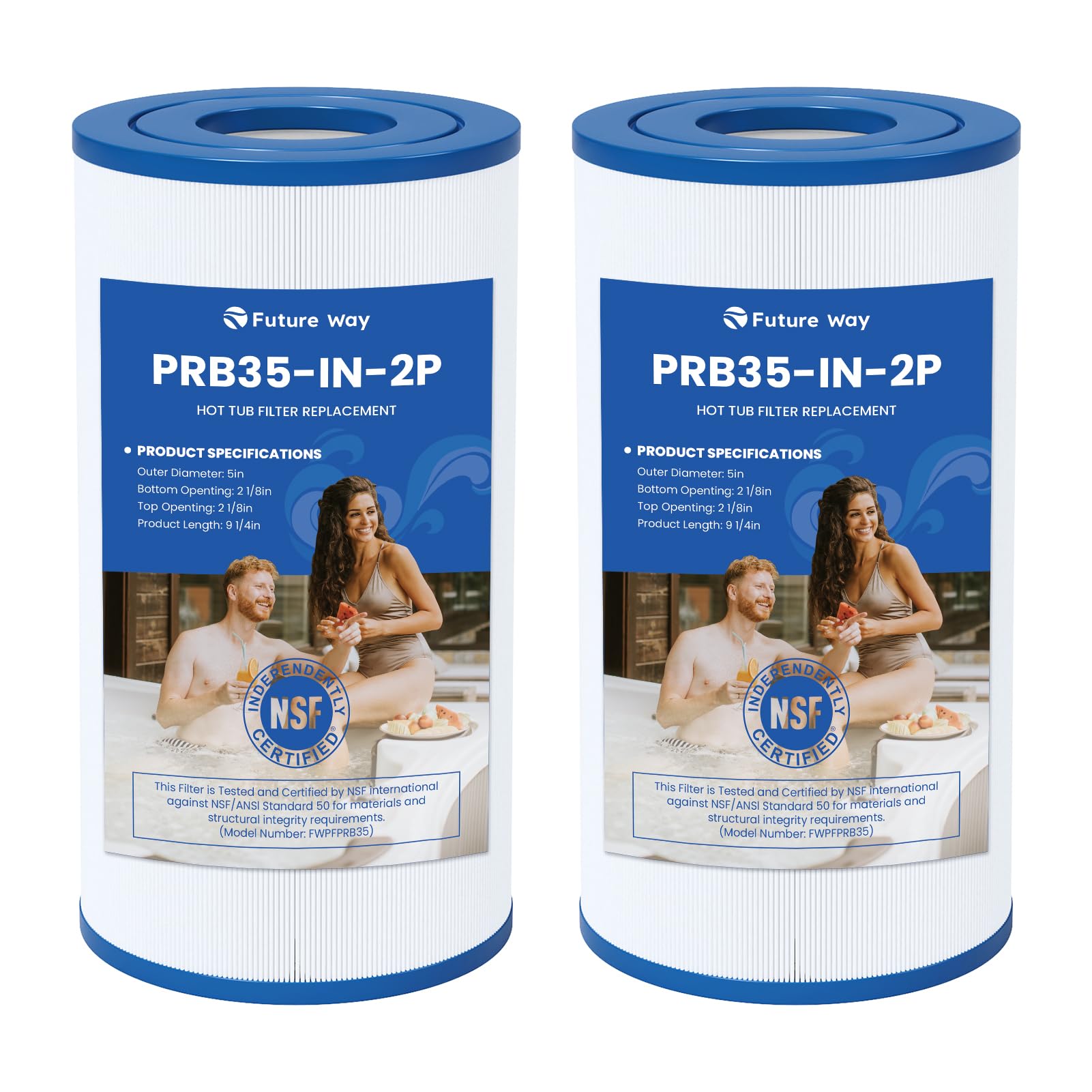Future Way Filtr do spa basenowego kompatybilny z Pleatco PRB35-IN, Unicel C-4335, Guardian 409-219, 2 opakowania