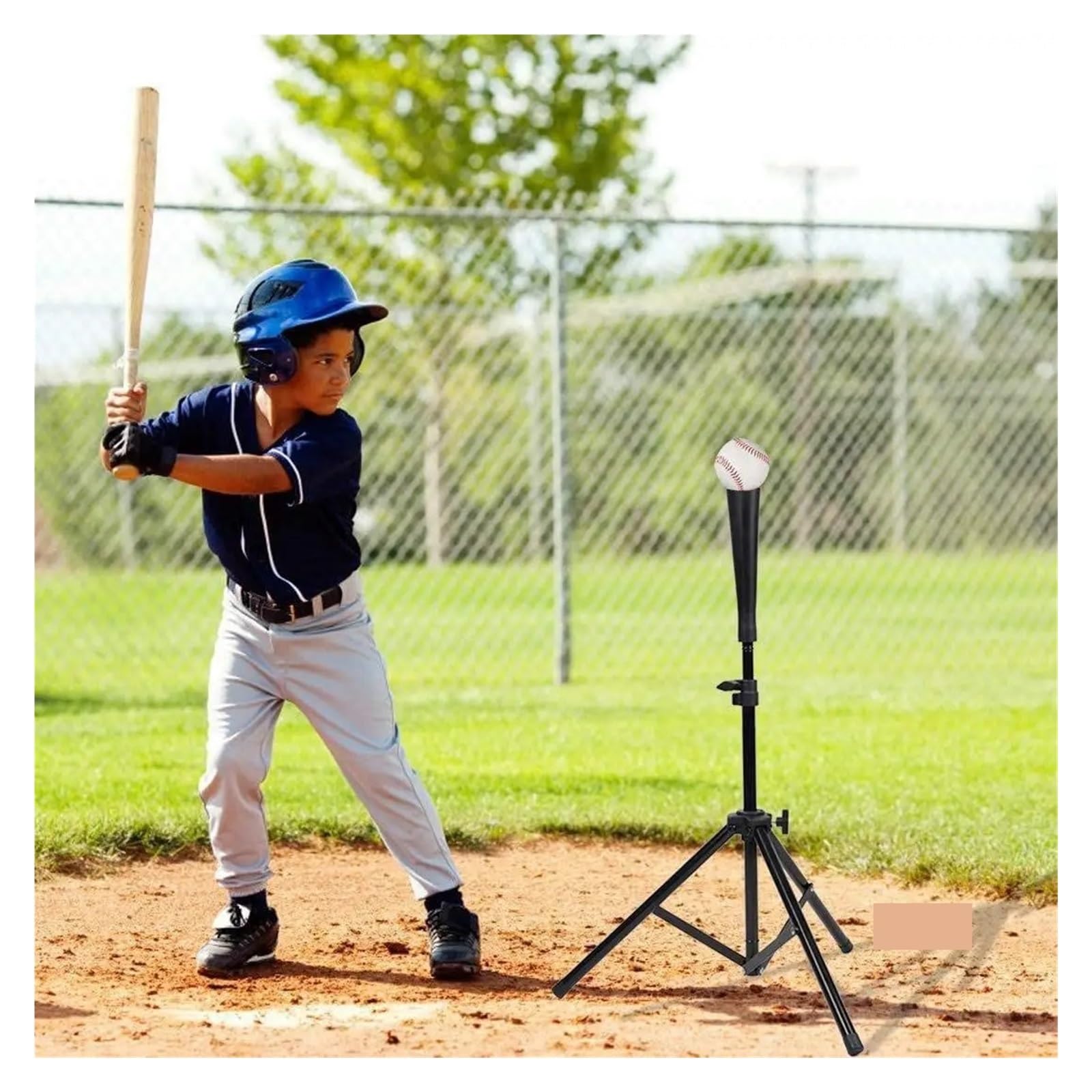 Béisbol Batting Tea de Golpe Trípode tee de bateo béisbol y sóftbol, ​​tee Goma Ajustable, trípode Entrenamiento, Equipo práctica