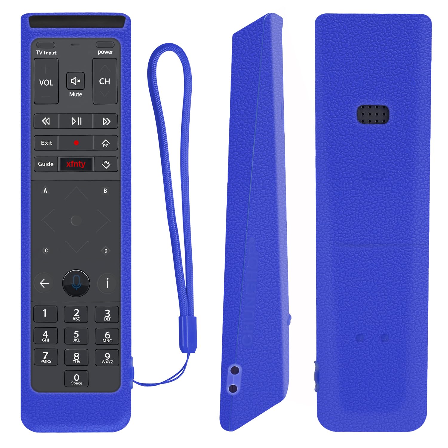 Protective Silicone Remote Case for XFinity Comcast XR15 Voice Remote Control Shockproof Washable Skin-Friendly Control Cover with Loop (Blue)