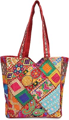 Handcrafted Banjara Hobo Tote Bag for Women, Multicolor Patchwork Design