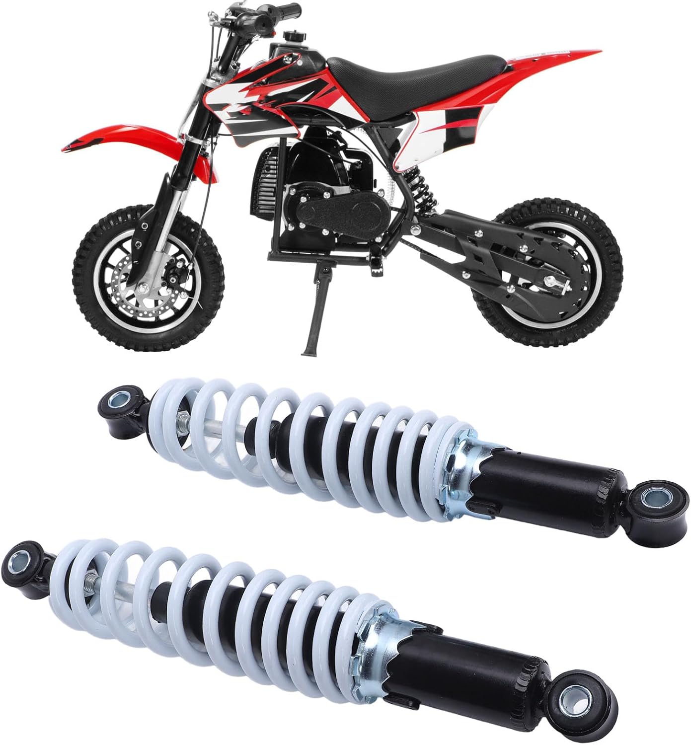 2pcs 300mm Motorcycle Shock Absorber Rear Suspension Adjustable Damping Shock Damper for Mini Dirt Bike Scooter Pocket Cart