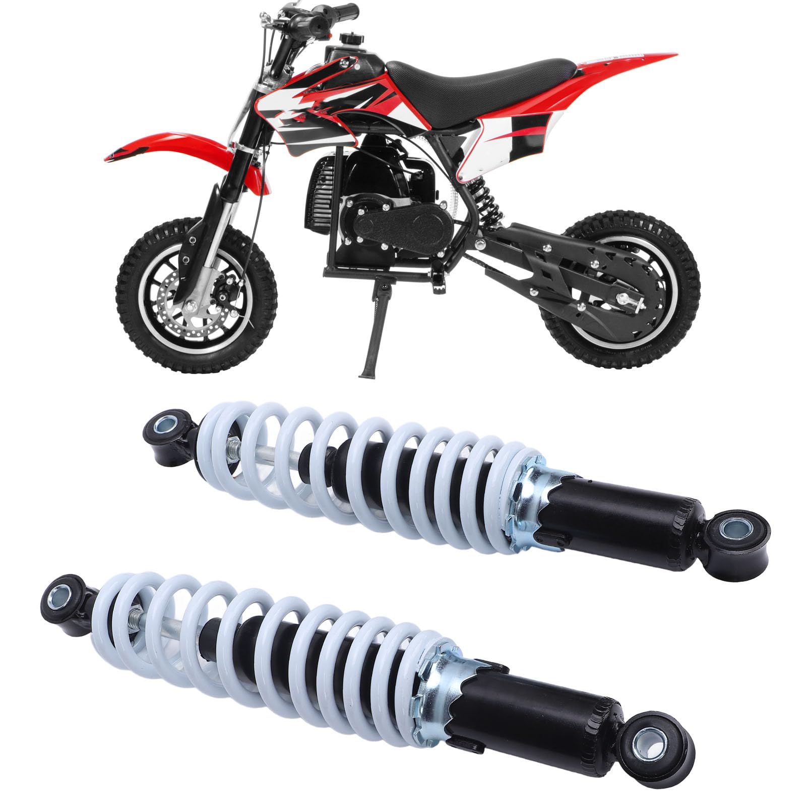 Amortiguador de Motocicleta de 300mm, Suspensión Trasera, Amortiguador Ajustable para Mini Moto de Cross, Scooter, Carrito de Bolsillo, 2 uds.