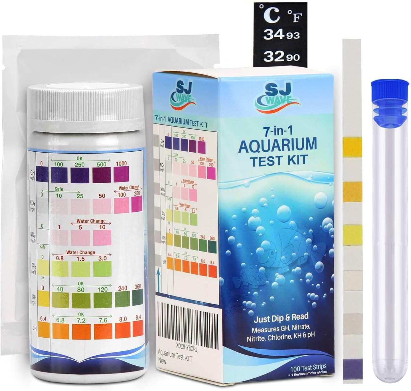 Aquarium Test Strips Freshwater,10-in-1 Fish Tank Testing,Pond Water ...