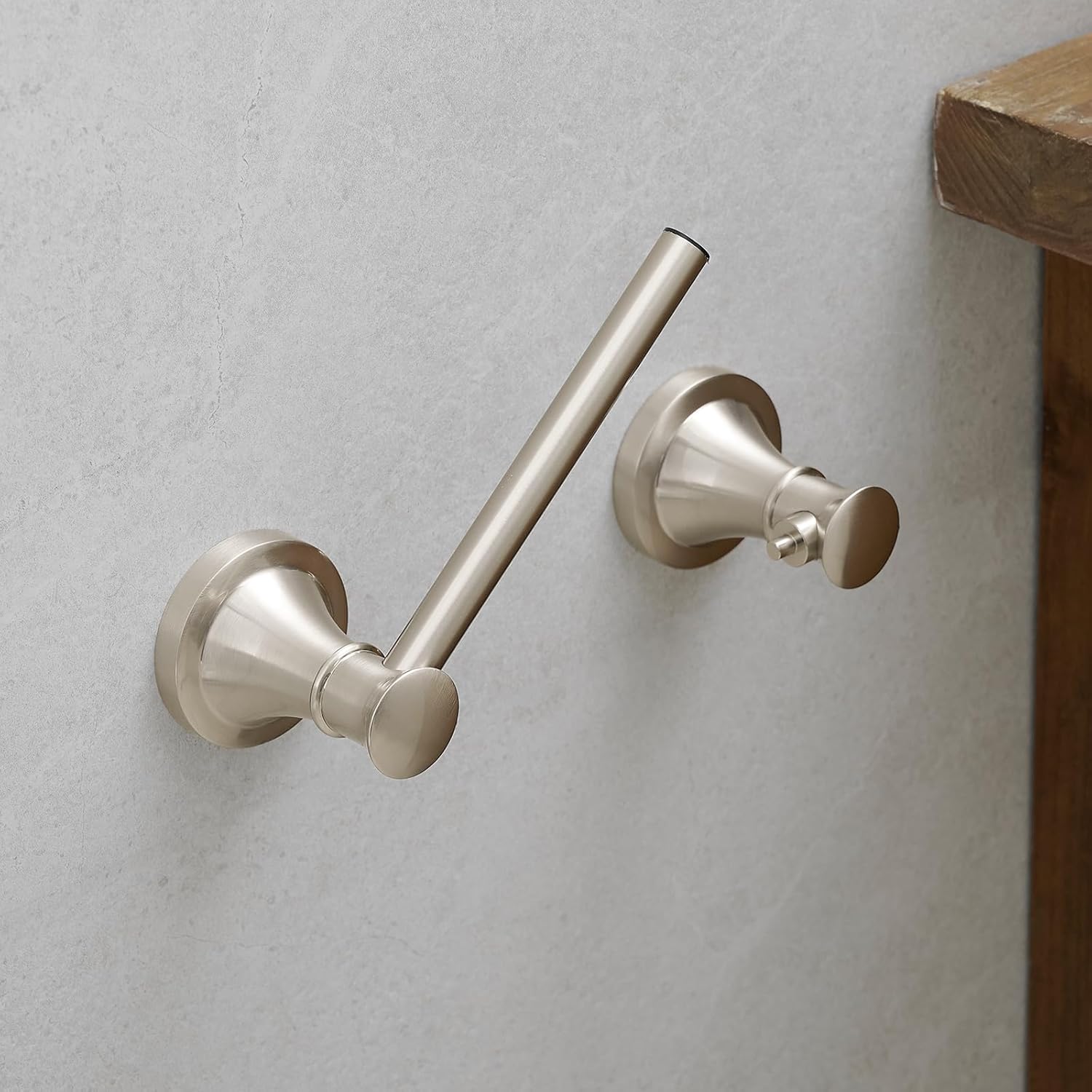 Hoimpro Wall Mounted Rustproof Toilet Tissue Paper Holder Bathroom Accessories Toilet roll Paper Hanger, Brushed Nickel - Image 6