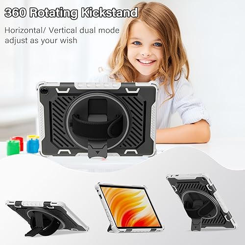 Miniatura 9 de ROISKIN Funda para tablet HD 10, versión 2023, 13 generación, con correa de mano giratoria de 360 grados (sin protector de pantalla también para