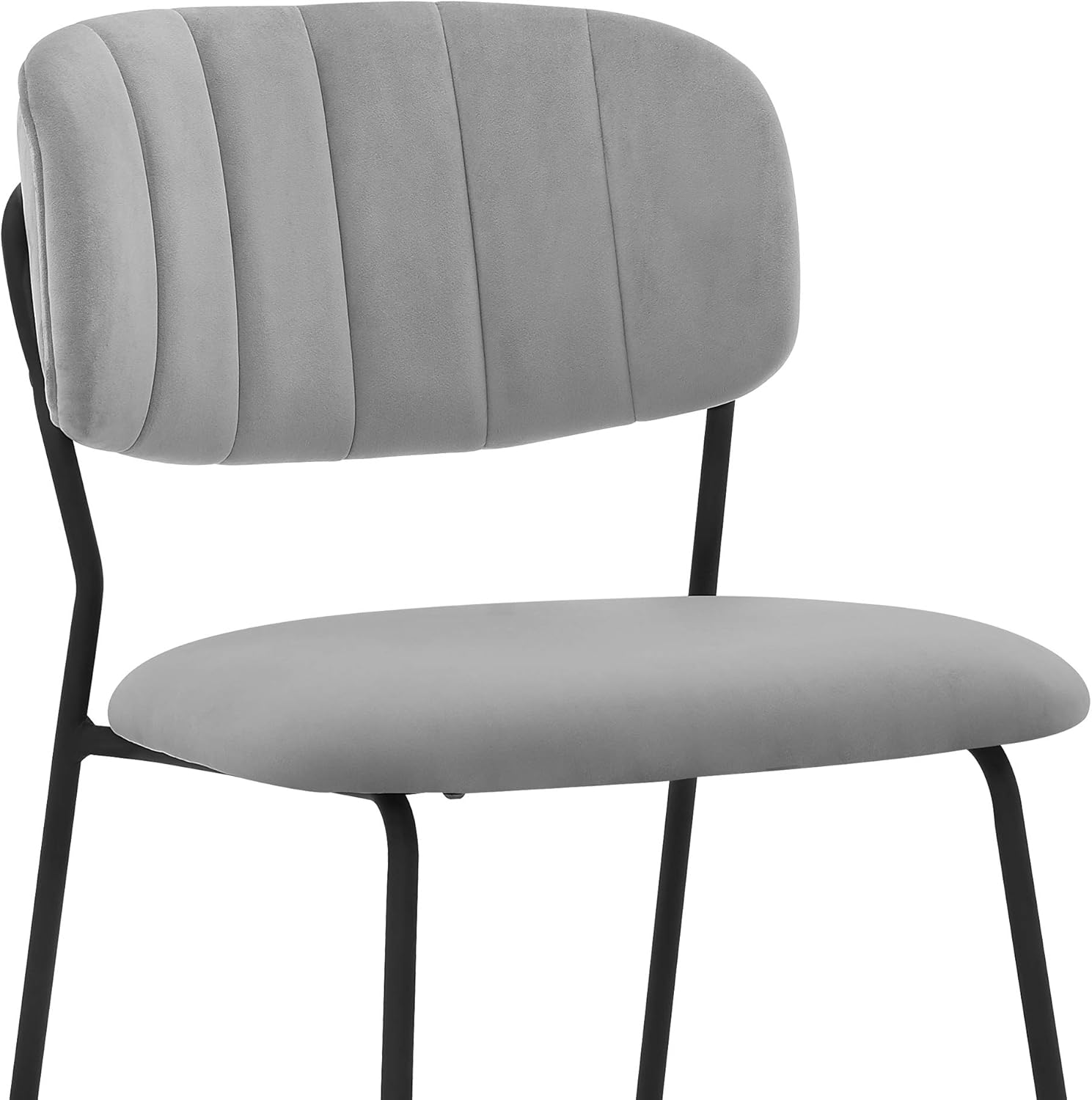 Armen Living Carlo Modern Velvet and Metal Dining Room Chairs - Set of 2, Grey - Chairs