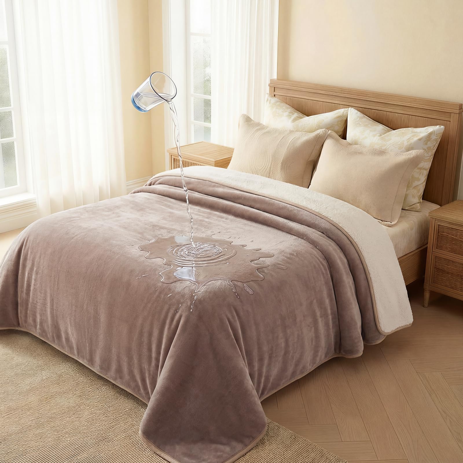 luciphia wasserdichte Hundedecke,Waschbare Decke für Kleine Hunde Katzen,Flauschige Sherpa Fleece Haustierdecke,Wasserdicht Decke für Sofa Couch Bett Auto