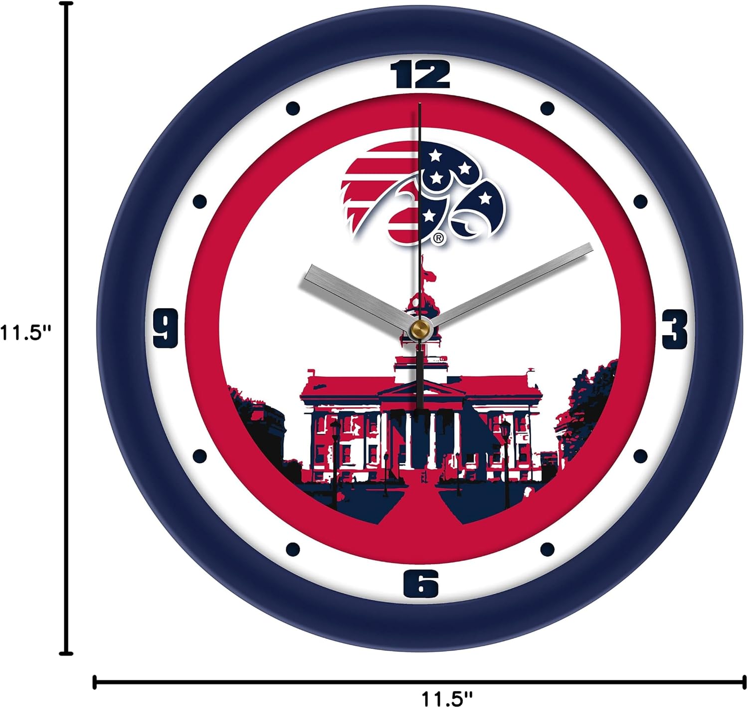SunTime Iowa Hawkeyes Patriotic Wall Clock - 11.5" - Glass Face