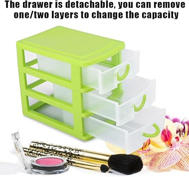 Brrnoo Storage Box, 3 Layer - Removable Desktop Organizer for Small Parts - Plastic Storage Drawer, Stackable Organizer for Candy, Jewelry, Office Supplies