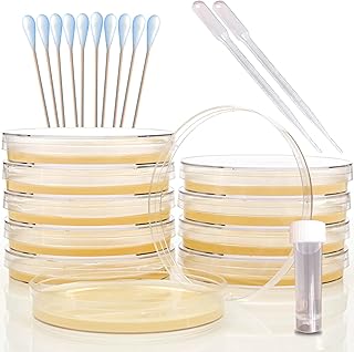 Evviva Sciences Microbiology Science Project Kit, Pre-Poured Agar Plates for Students, Agar Petri Dishes to Learn Microbiology, with Educational Experiment eBook